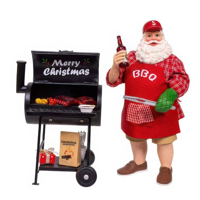 Barbecue Grillin Santa Figurine Front
