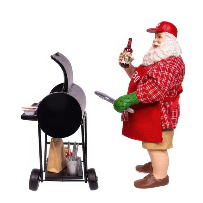 Barbecue Grillin Santa Figurine Side