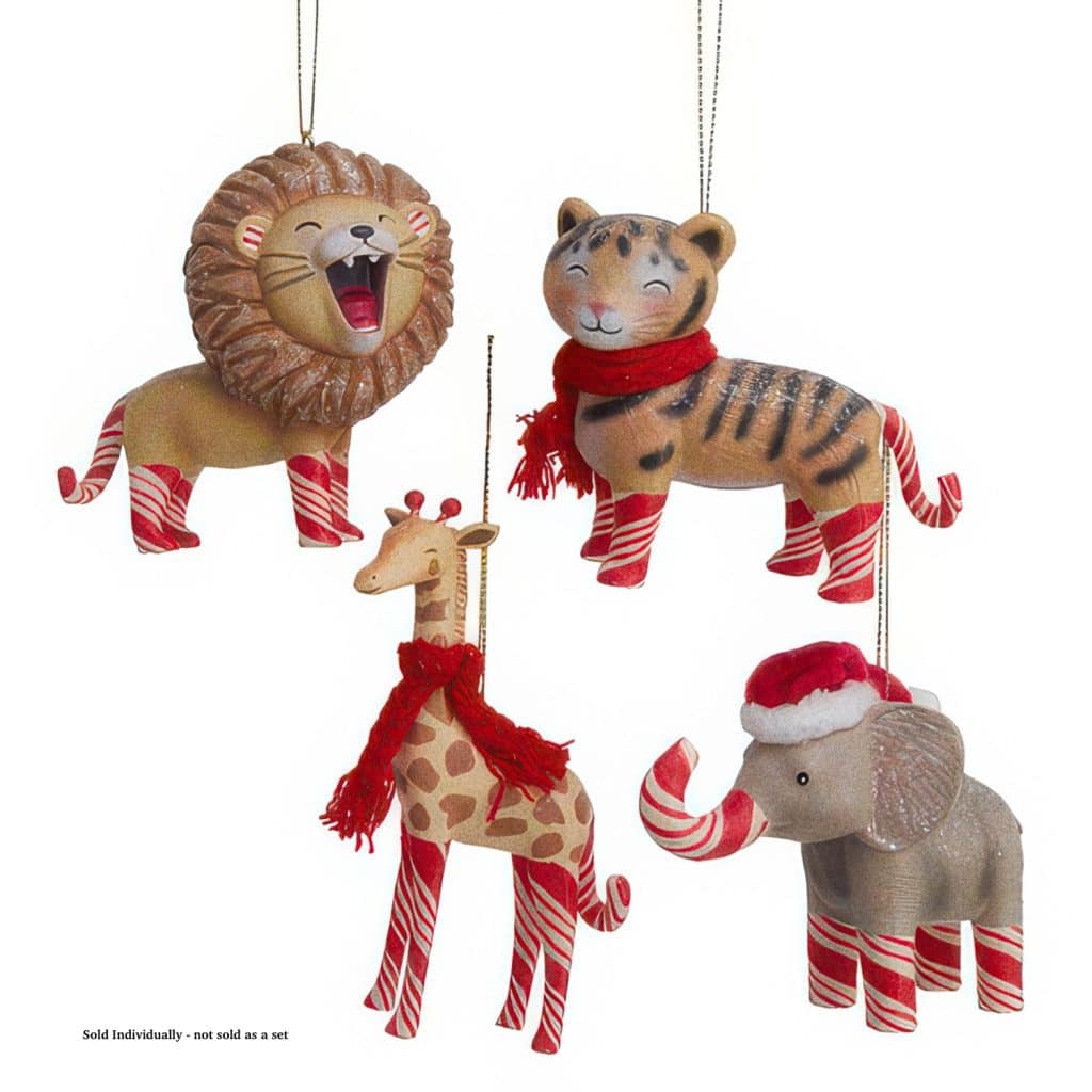 Candy Cane Zoo Animal Ornament