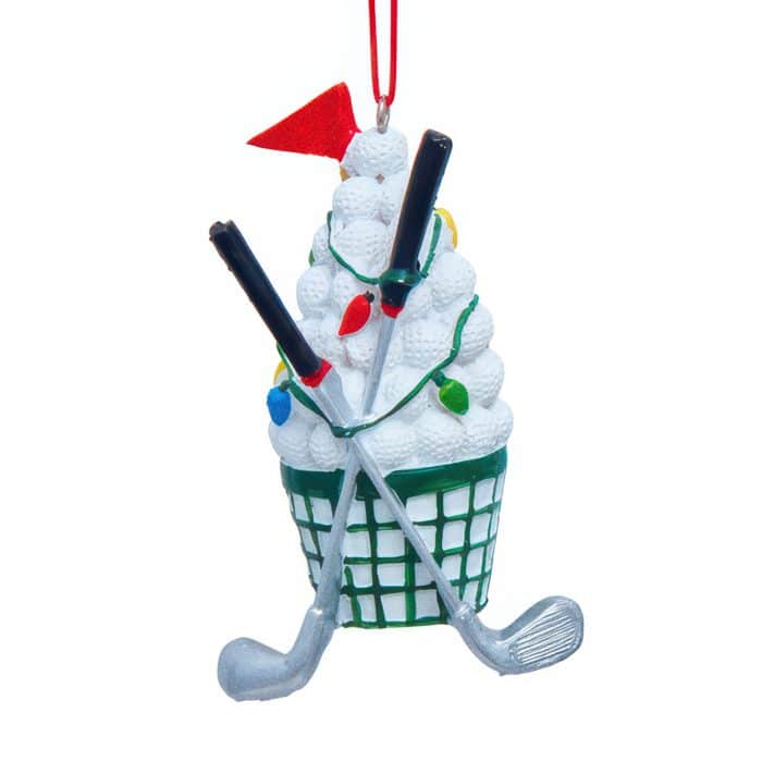 Deck the Golf Balls Bucket Ornament Back