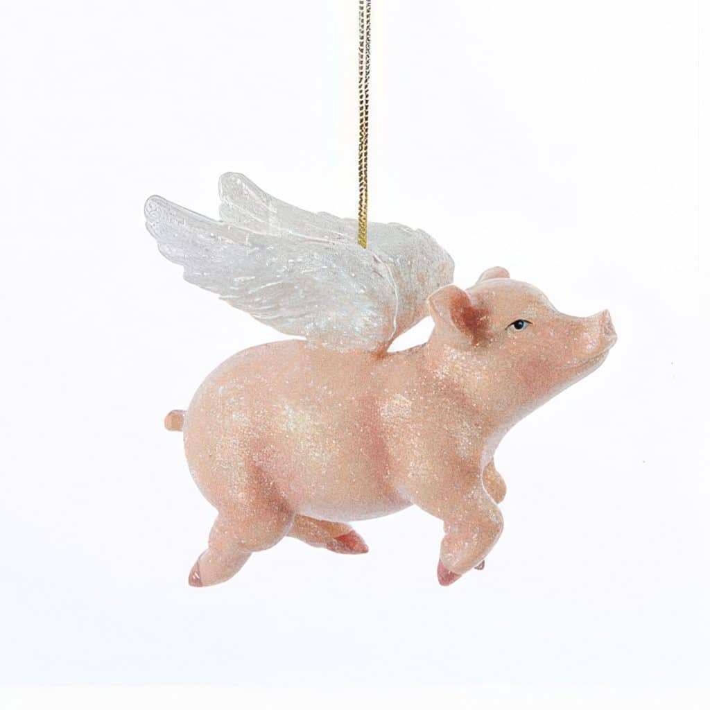Flying Happy Pig Ornament