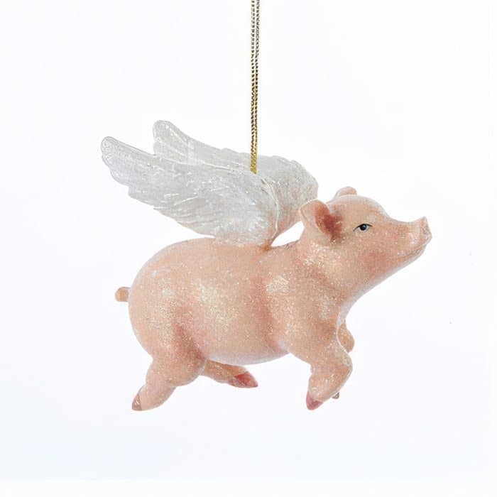 Flying Happy Pig Ornament