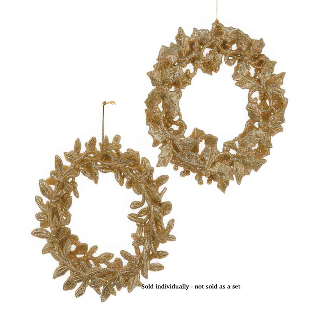 Gold Glitter Wreath Ornament