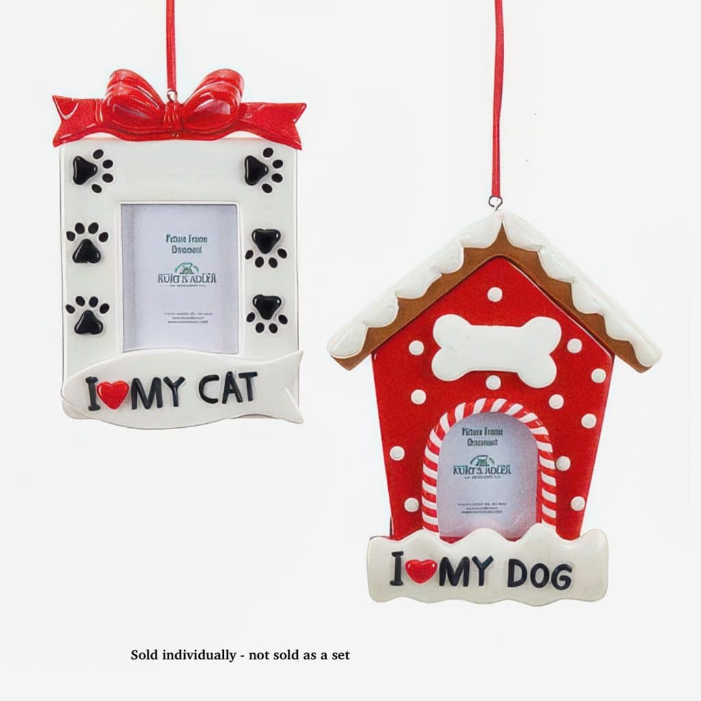 I Love My Dog or Cat Frame Ornament Personalize