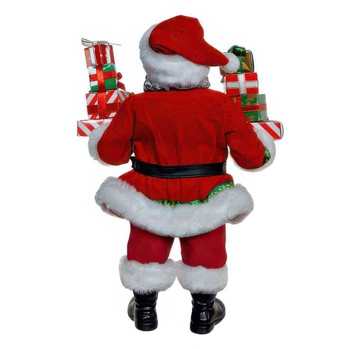 Merry Gift Delivery Santa Figurine Back