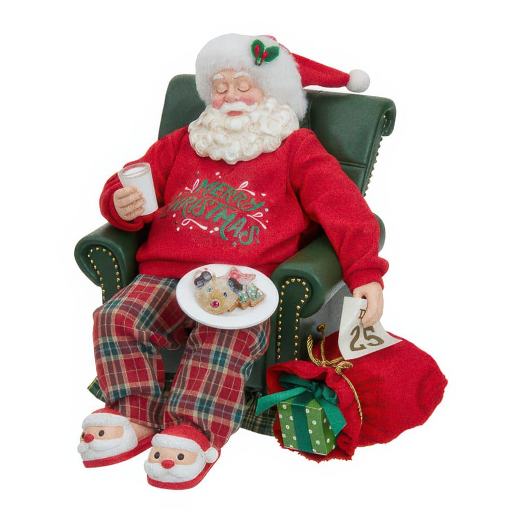 Mistletoe Sleeping Santa Figurine