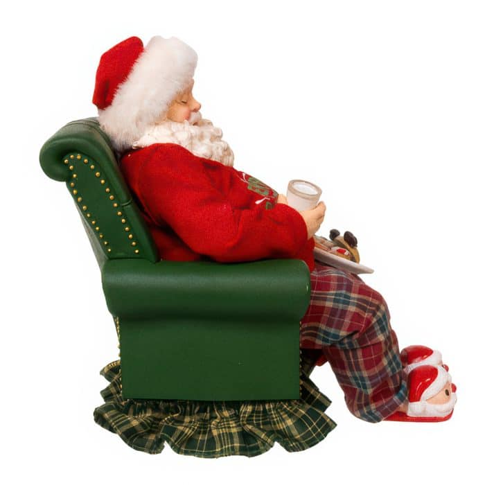 Mistletoe Sleeping Santa Figurine Side Two