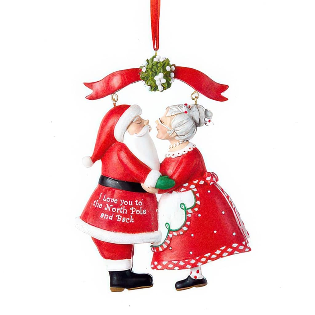 Mr and Mrs Claus Kiss Ornament