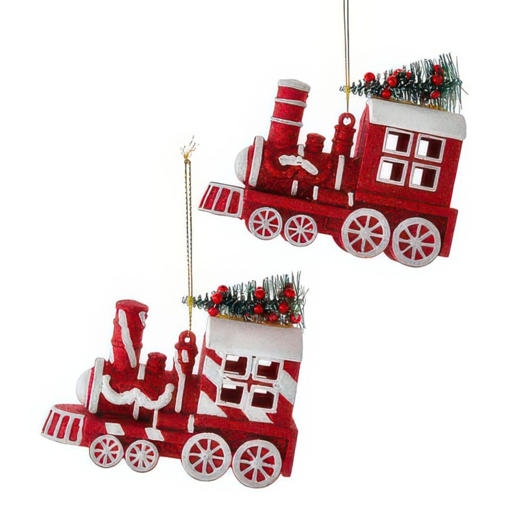 Peppermint Stripe Locomotive Ornament