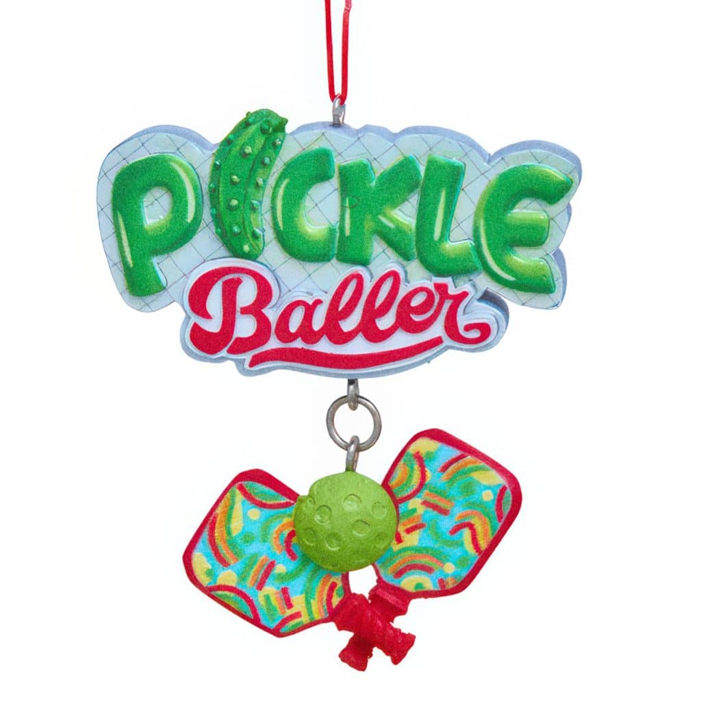 Pickle Baller with Paddles Ornament