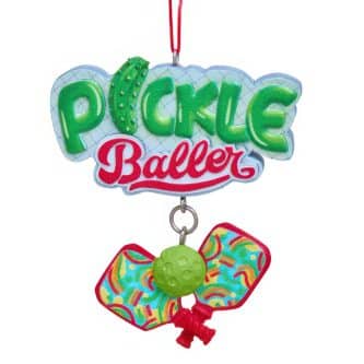 Pickle Baller with Paddles Ornament
