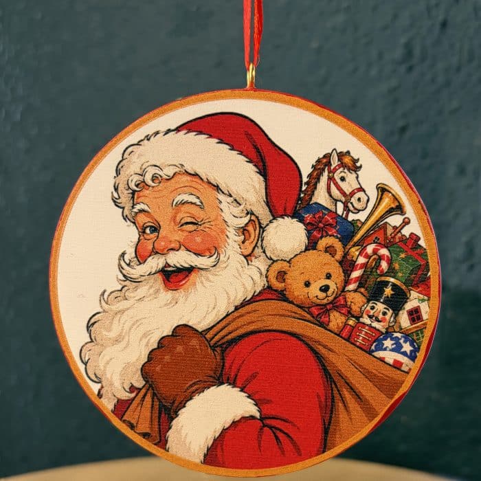 St Nicks Santa 50th Anniversary Ornament Front