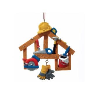 Construction House With Tools Ornament