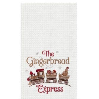 Gingerbread Train Christmas Kitchen Towel