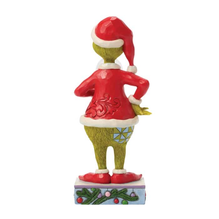 Grinch Holding Dome with Max by Jim Shore Back
