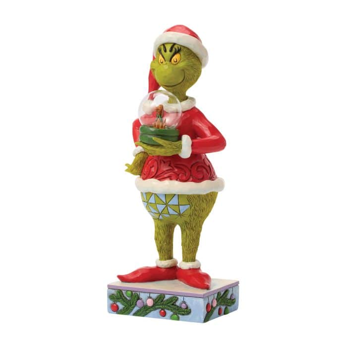 Grinch Holding Dome with Max by Jim Shore Quarter Turn