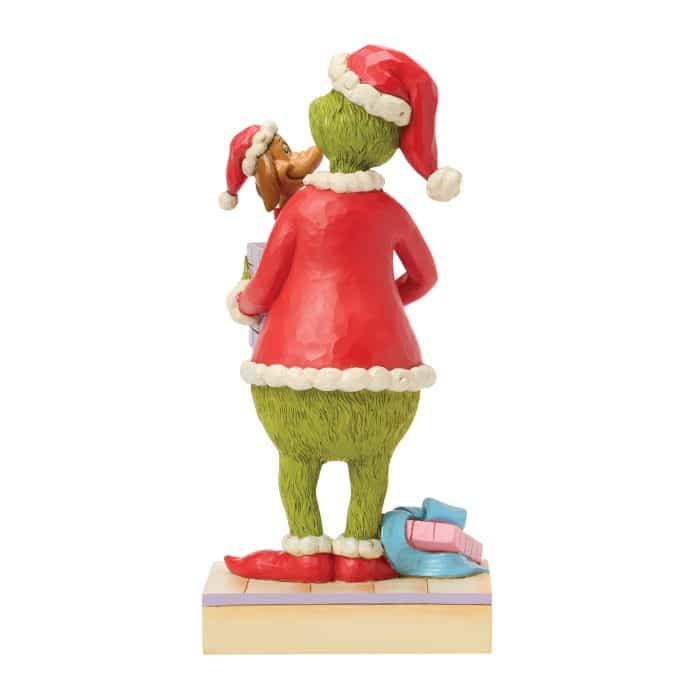 Grinch Holding Gift with Max by Jim Shore Back