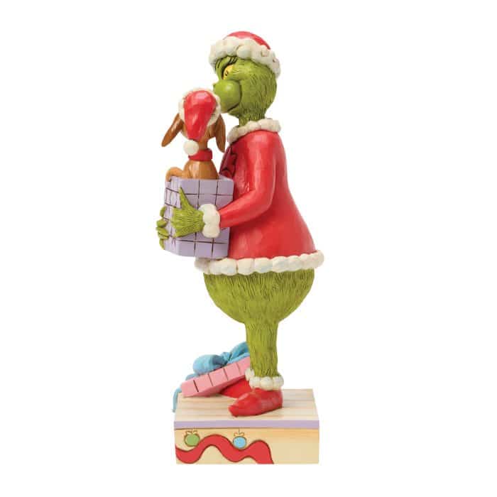 Grinch Holding Gift with Max by Jim Shore Side Two