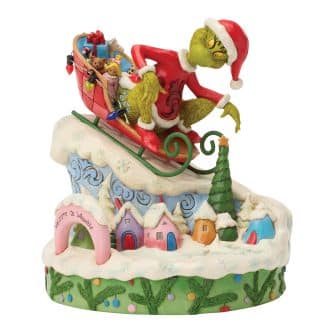 Grinch On Small Sled Figurine By Jim Shore