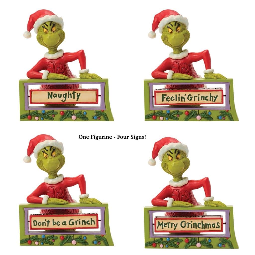 Grinch with Rotating Sign by Jim Shore