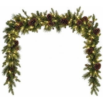 Mountain Spruce Garland With Pine Cones