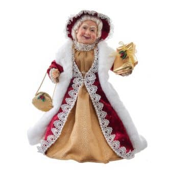 Red and Gold Mrs Claus Figurine
