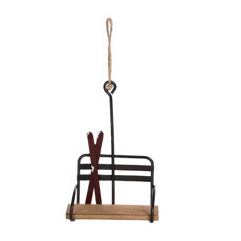 Ski Chair Lift Skis Rustic Ornament