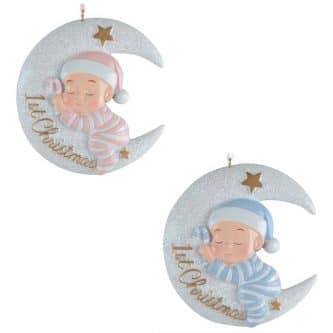 Baby Moon 1st Christmas Ornament Personalized