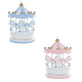 Baby's First Carousel Ornament Personalized