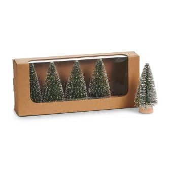 Snowy Bottle Brush Tree Set