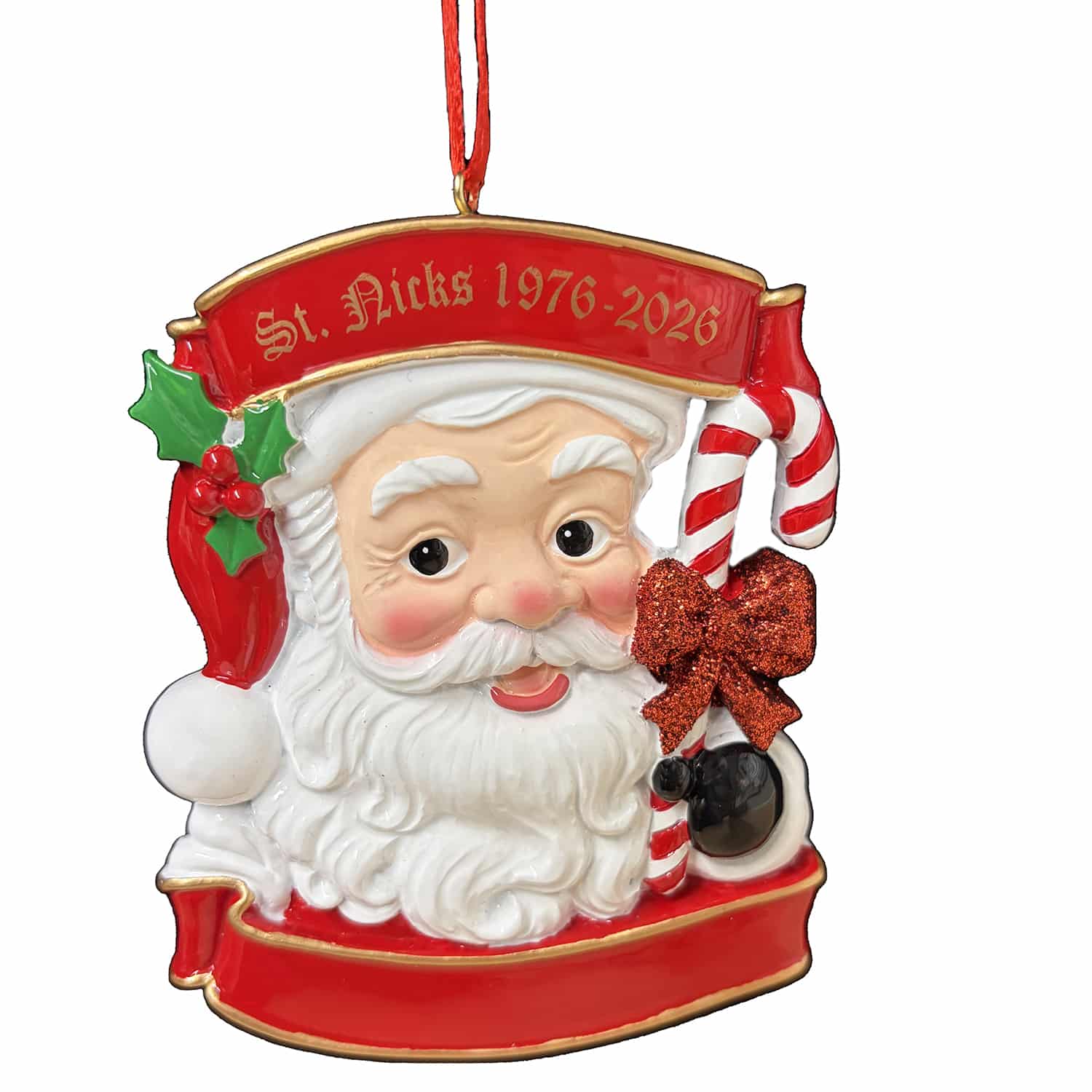St. Nicks 50th Anniversary Santa Ornament Personalize - St Nick's
